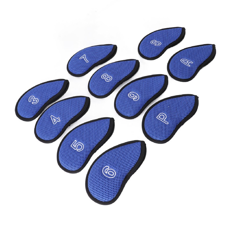 10pcs Golf Club Head Cover Breathable Nylon Mesh Soft Lining