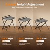 Huuger Folding Desk with 3-Level Adjustable Height and Tablet Slot,