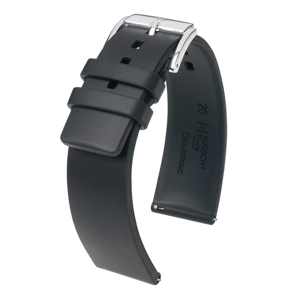 HIRSCH Unisex Caoutchouc Watch Strap Model Pure 18 mm, Strap.