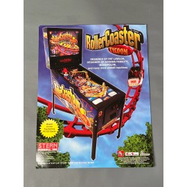 Stern Pinball Rollercoaster Tycoon Flyer New NOS PROMO Stern Pinball Machine Art Artwork Retro