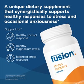 Bariatric Fusion Bariatric Fusion Stress Support* | Vegan Supplement with Magnesium and Ashwagandha | Daily Vitamin for Women and Men | Gluten, Dairy and Soy Free | Non-GMO | 60 Capsules