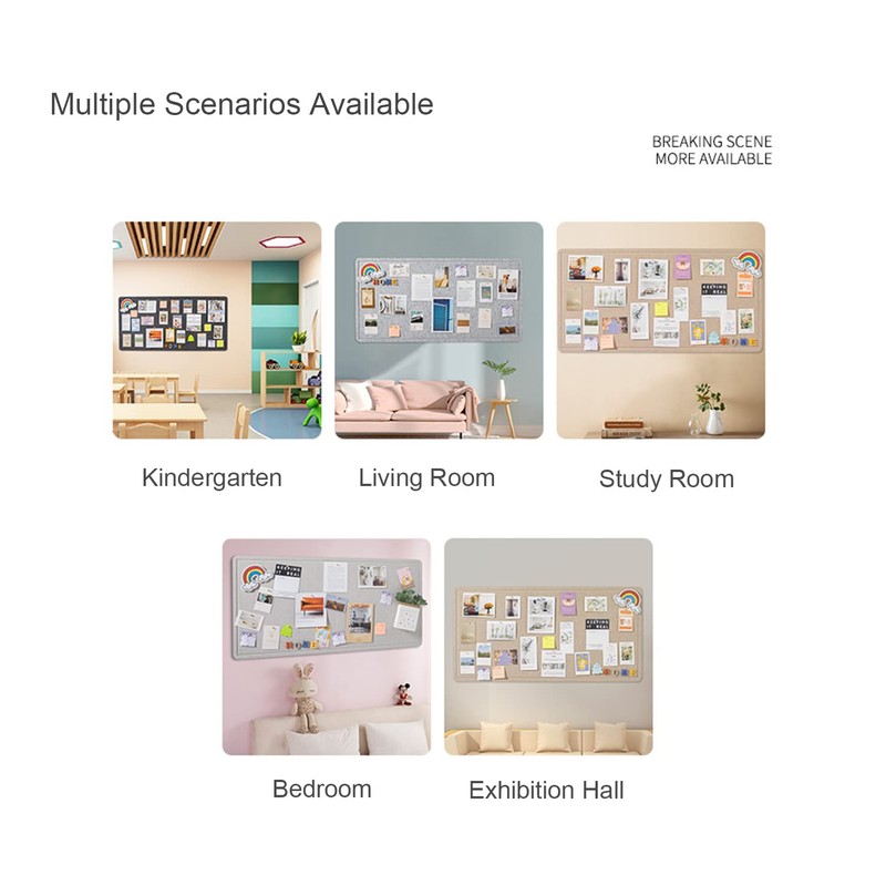 Foldable Large Felt Bulletin Board - 36'' x 18'', Decorative
