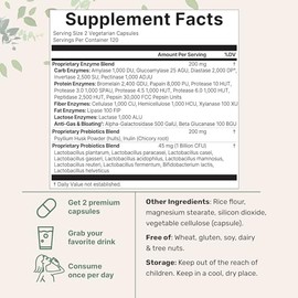 Super Enzymes with Prebiotics & Probiotics - 240 Veggie Capsules