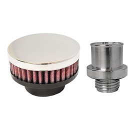 CFM Performance Baffled Billet Valve Cover Breather compatible with 2004-2006 Dodge RAM SRT-10 8.3L V10 (Chrome)