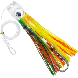 Saltwater Trolling Lures for Tuna Mahi Marlin Dolphin Durado Wahoo Trolling Skirted Offshore Big Game Fishing Lures Deep Sea Squid Skirts Rig 6/9 inch