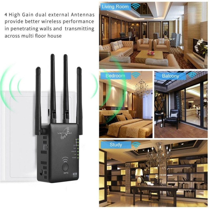 VICTONYUS VICTONY WA1200 Wireless Range Extender 1200Mbps WiFi Extneder Dual