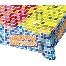 Tischdecke * Happy Birthday * für Party und Geburtstag // Kindergeburtstag Kinder Feier Fete Set Disco uftballon Table Cover Cloth