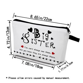 YULUENZE Big Sister Gifts Sister Makeup Bag Travel Toiletry Organizer Pouch with Zipper Friendship Cosmetic Bag Birthday Christmas Gifts for Big Sisters Women Friends BFF Besties