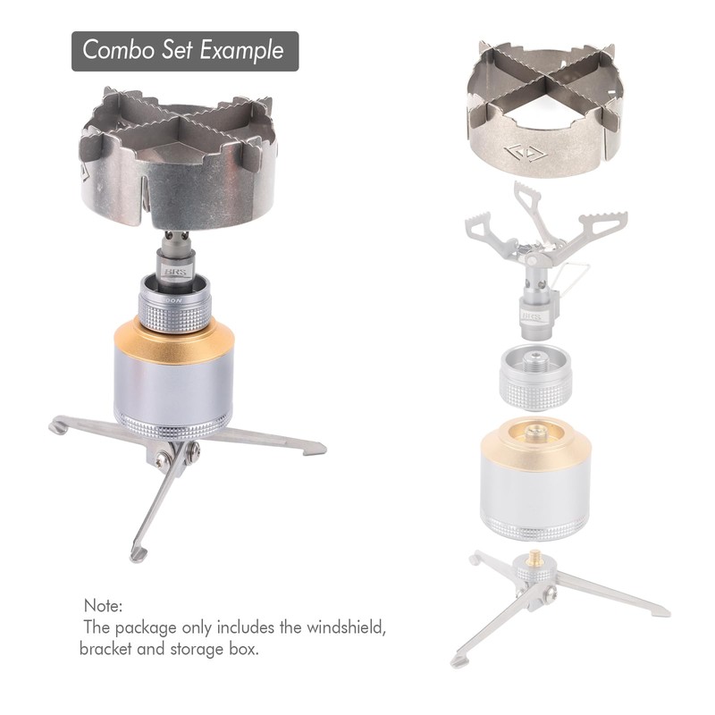 BRS 3000T Stove Windscreen Titanium Camp Stove Windshield with Storage