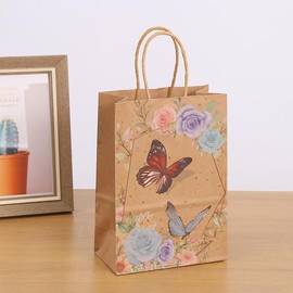 12 PCS Butterfly Gift Bags, party Decoration Supplies, Butterfly Goodie Bags for bridal shower，weding, Birthday Party, shooping(butterfly-red, 15×21×8cm)