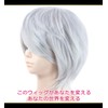 CaseEden 6041 Premium Cool Short Hair Wig, Silver, Silver, Silver