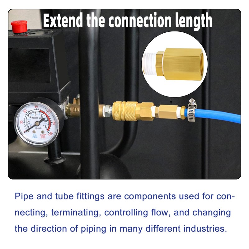 ERGAOBOY 2 x 1/2 inch BSP brass hexagon socket pipe
