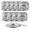Lilaly 10-Pack Square Stainless Steel Ashtray Set for Indoor and
