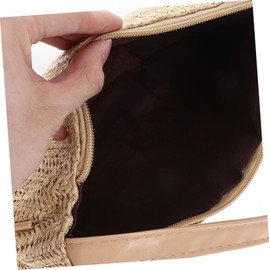 OATIPHO Fashionable Solid Straw Woven Bag Women's Shoulder Handbag Woven Shoulder Bag Large Capacity Suitable for Occasions 1 Pc