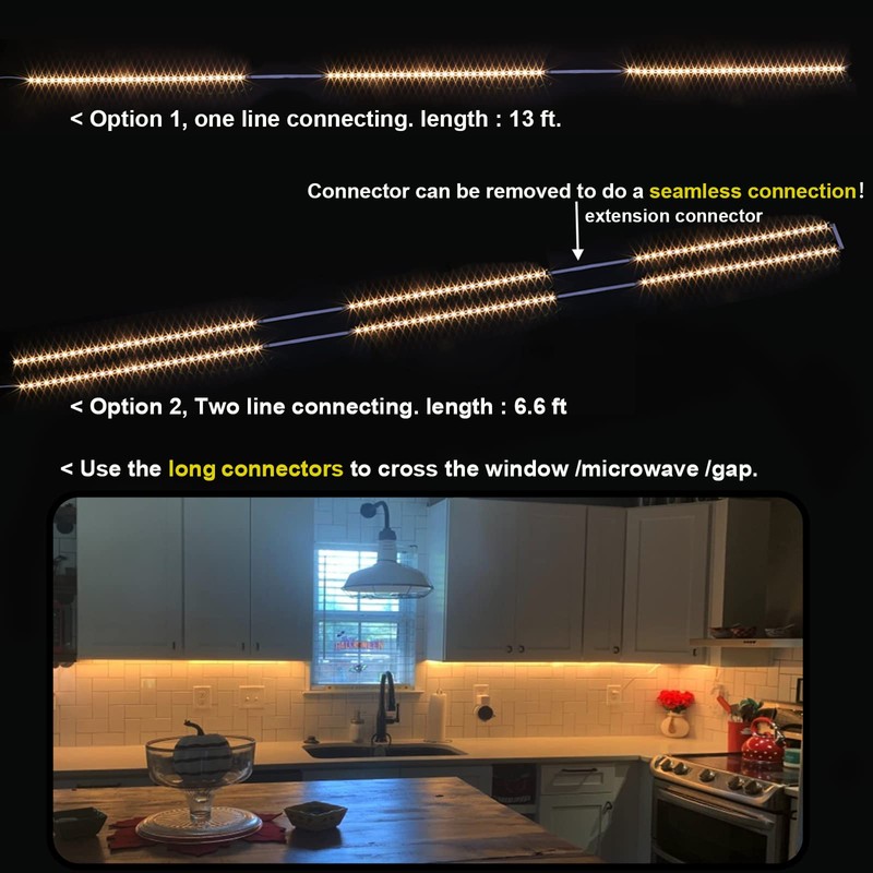 WOBANE Under Cabinet Lighting, 8PCS LED Strip Lights with Remote