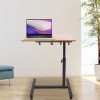Rolling Laptop Desk Adjustable Mobile Computer Stand Bed Side Table
