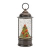 Melrose Plastic LED Snow Globe with Cardinals and Holly Tree,