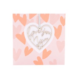 UK Greetings Mother's Day Card for Mum - Keepsake Heart Attachment Design