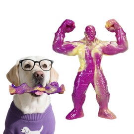 SupaWeiss Dog Chew Toys,21CM Dog Toys Indestructible,Beef Flavor Chew Toys for Medium,Large Dogs,Durable Dog, Indestructible Dog Toy for Teeth Cleaning,Training,Boredom (Muscle man)