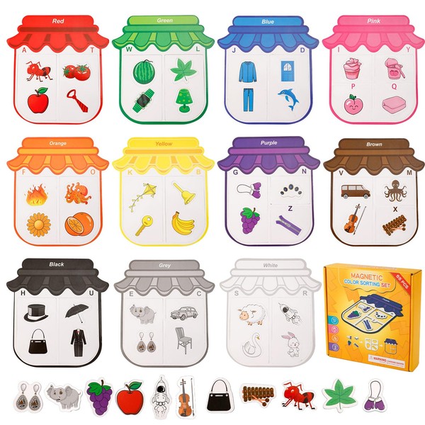 Montessori Magnetic Stickers, Strong Magnetic Colour Sorting Toy, Educational Colour