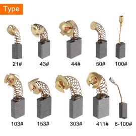 HARFINGTON 60pcs Carbon Brush 10 Different Sizes Grinder Brush Electric Motor Replacement Part Rotary Tool Cutting Machine Polisher Brushes