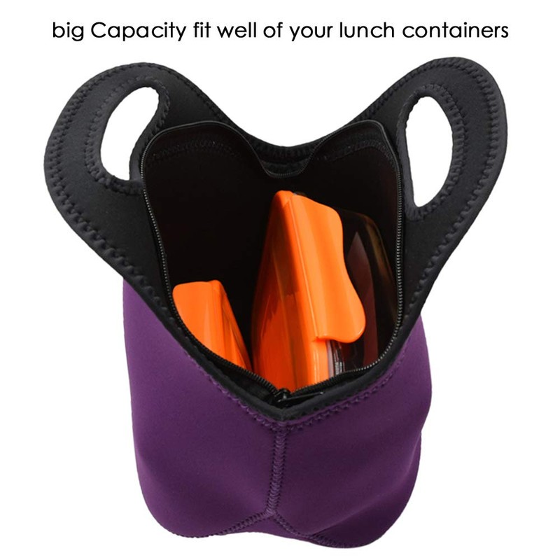 Insulated Neoprene Lunch Bag Gourmet Tote Cooler Warm Pouch for