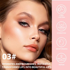 BINGBRUSH Color Changing Lipstick Set, PH Mood Peach Lip Balm and Gloss, Long Lasting Tinted Lip Stain (03# Coral Kiss, 1 Count (Pack of 1))