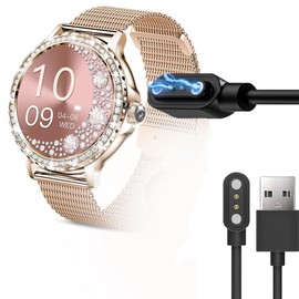 Compatible with Fitonus Smart Watches Charger, Magnetic Replacement Charger Compatible with Fitonus NX19, F19, G127, L52 Pro Smart Watches (2 Pack-Black+White)