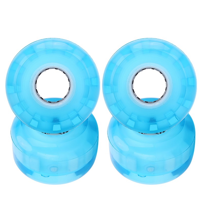 4PCs Set High Elastic PU Skateboard Flashing Wheel 52mm Professional