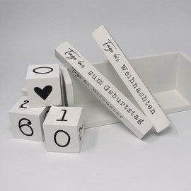 Beautiful Memo Cube, Countdown Dice, Wooden Countdown Calendar for 8 Different Occasions