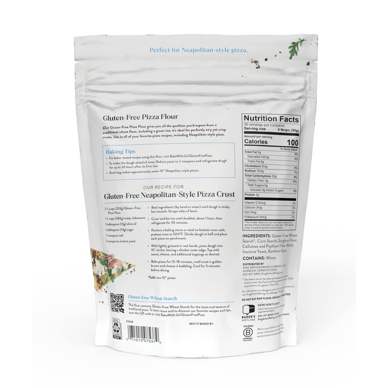 King Arthur 00 Pizza Flour, Gluten Free, 32 OZ