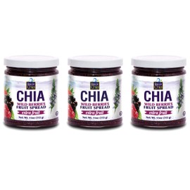 Extra Fruit Spread by World of Chia - All Natural, Gluten Free, Vegan, Low Sugar, Omega 3, Kosher, Made in USA, NON GMO Verified, Made with Chia Seeds and Pure Cane Sugar - (Wildberry, 3 pack)