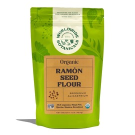 Worldwide Botanicals Organic Ramón Seed Flour – AKA Capomo, Ojoche, Maya Nut, Bread Nut, Mojo, Masica - Gluten-Free, Mayan Superfood, Rich in Potassium, Antioxidants and Calcium, Kosher, 1 Pound