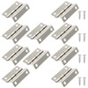 Augiimor 10 Pcs Silver Three Fold Hinges Box Hinge Hardware