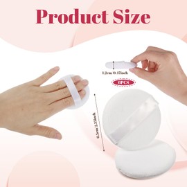 simarro Pack of 6 Round Powder Puff, 6.5 cm Makeup Powder Puff Cotton Face Sponge Wet and Dry Use Round Powder Puff for Loose Powder Pressed Powder Blush Cushion Applicator (White)