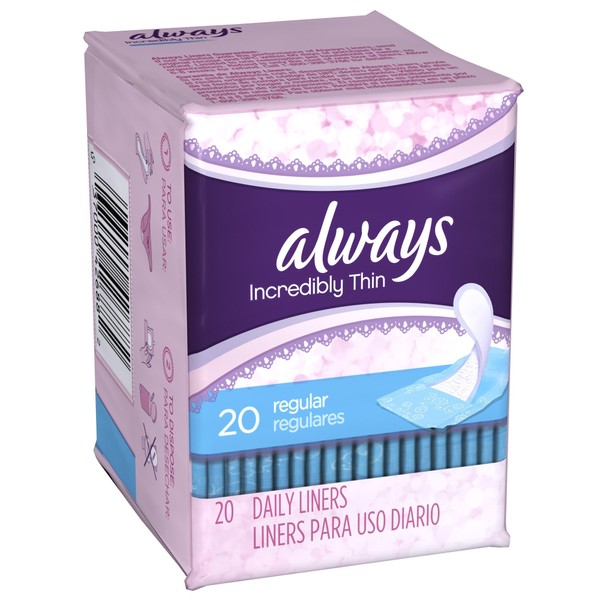 Always Thin Pantiliners - Unscented - 20 Pack Case Pack 24 665557
