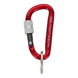 Sankyo Corporation DBLTACT Aluminum Carabiner Lock Type φ6mm Red×Gunmetal (S) DT-AKL-162