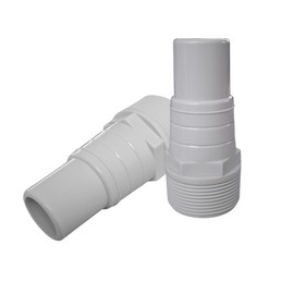 2 Stück Pool Schlauchverbinder, Schlauchtülle, Pumpenanschluss, Schlauchanschluss für Poolpumpen oder Skimmer Ø 32/38mm auf 1,5 Zoll Schlauchstutzen weiss