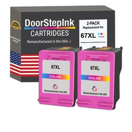 DoorStepInk Remanufactured Cartridge Replacement for HP 67 67XL Color for HP DeskJet 2724 2725 2755e 4155 e Envy 6055 6075 6455 (Twin Pack)