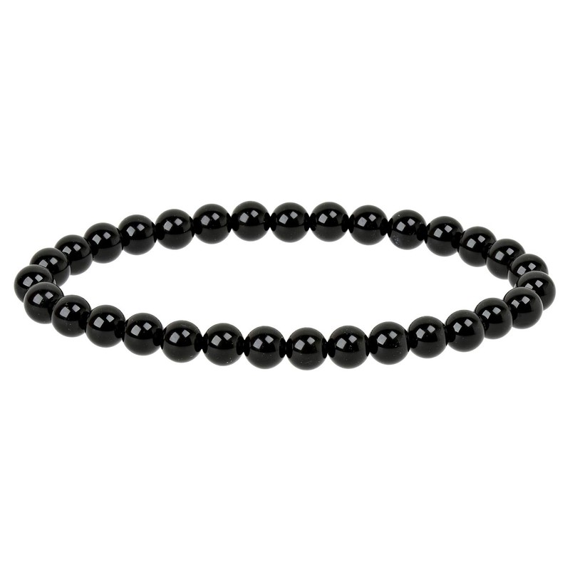 ELEDORO Stretch Bracelet Made of Genuine Gemstone Beads (6 mm)