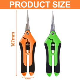 4 Pieces Garden Shears, Harvesting Shears Made of Stainless Steel, Fruit Picking Scissors Pruning Household Branches in Pots, Small, Straight for Precise Harvesting of Herbs (Orange, Green)