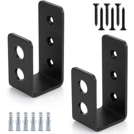 2x4 Door Barricade Brackets Security Bar U Bracket Heavy Duty Devices Night Lock Door Barricade Door Reinforcement for Tool Hanger/Shed/Garage/Gate (2)