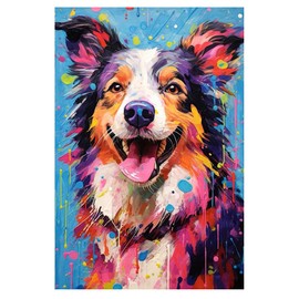 DCIDBEI 30 x 40 cm Round Diamond Painting Animals Pop Art, 5D Diamond Painting Dog Anime, Diamond Art/Mosaic Craft/Unique Gift/Living Room Bedroom Decoration