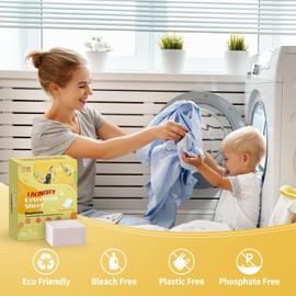 YUCO Travel Laundry Detergent Sheets 80 Loads Eco Friendly Washer Sheets, Liquidless Detergent Sheet No Plastic Jug Concentrated Laundry Detergent Hypoallergenic, Champagne Scent