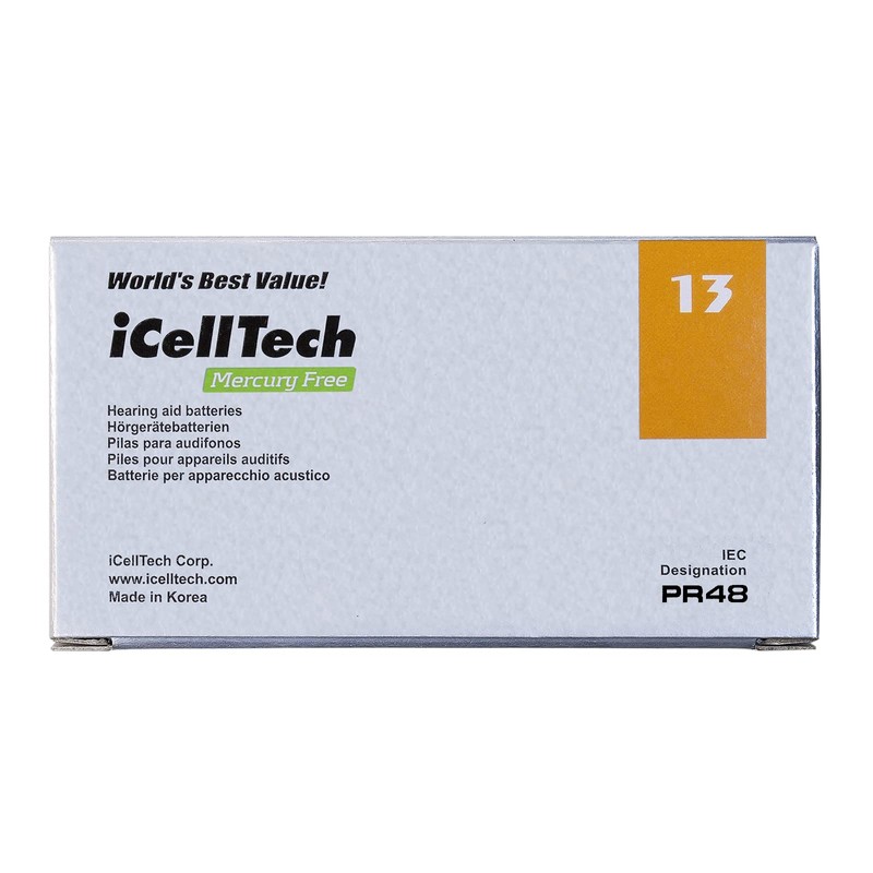 iCellTech Size 13 Hearing Aid Batteries (6 batteries)