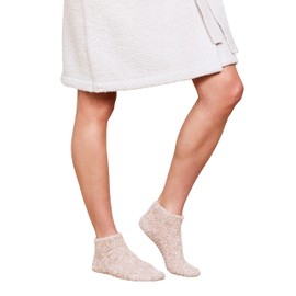 Barefoot Dreams® CozyChic® Heathered Tennis Socks, Heathered Willow-White, One Size