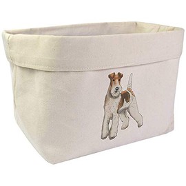 Large 'Fox Terrier' Canvas Organiser/Storage Bag (OR00015361)