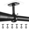 6-Pack No Drill Ceiling Curtain Rod Brackets Holder, Adhesive No