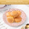 CENLBJ Pink & Rose Gold Dots Party Paper Plates, 50