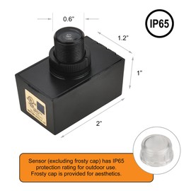 J.LUMI YCA1030 Hard-Wired Post Eye Light Control with Photocell Light Sensor, Photocell Sensor, Outdoor Dusk to Dawn Sensor, Photocell for Outdoor Lights, UL Listed